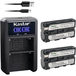 Kastar 4-Pack NP-F570 Battery and LED2 USB Charger Compatible with Lilliput 667GL70NP/H/Y, 969A/O/P, 969B/O/P On-Camera Video Monitor, Datavideo TLM-700K, iKan VXF7-V2, VH7i-1 Field Monitor in Saudi Arabia