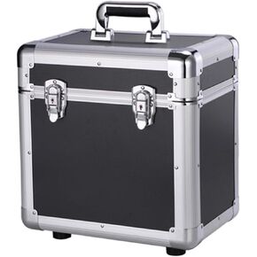 صندوق تخزين أقراص DVD حامل أقراص DVD من الفينيل لسجلات 10 و12 بوصة، مجموعة سجلات الفينيل ومنظم مع قفل، مكعب تخزين سجل قوي مع منظم تخزين الوسائط بإطار من سبائك الألومنيوم in Kuwait