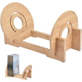 حامل أقراص DVD CD حامل سجل الفينيل، حامل تخزين سجل الفينيل حامل عرض سجل ألبوم الطاولة، حامل LP حديث، يحمل ما يصل إلى 50 ألبومًا أو قرصًا مضغوطًا منظم تخزين الوسائط in Kuwait