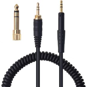 كابل ملفوف HD598 مع استبدال موصل القفل 1/8 بوصة و1/4 بوصة إلى 2.5 مم أسلاك تمديد AUX ذكر متوافقة مع سماعات SENNHEISER HD6 HD7 HD8 HD515 HD518 HD558 HD579 HD595 HD599 HD598 SE in Kuwait
