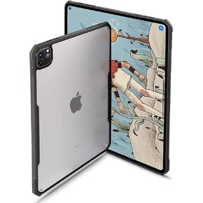 TineeOwl iPad Pro 11 inch Case 2022, 2021, 2020, 2018 (4th, 3rd, 2nd, 1st Generation) Ultra Thin, Clear Back, Flexible TPU Absorbs Shock, Supports Apple Pencil Wireless Charging (Black/Clear Back) in Saudi Arabia