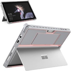حافظة MoKo تناسب Microsoft Surface Pro 7 Plus/Pro7/Pro 6/Pro 5/Pro 2017/Pro 4/Pro LTE، حافظة حماية متينة شاملة مع حامل قلم، حزام يد، متوافقة مع لوحة مفاتيح النوع، أسود