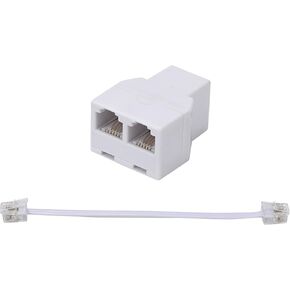 موزع خط الهاتف LanSenSu، مقسم الهاتف، مع مقابس RJ11 6P4C، مناسب للهاتف، جهاز الفاكس، أبيض 2-Pack in Saudi Arabia