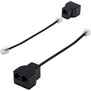 LanSenSu Phone Line Splitter,Telephone Splitter,with RJ11 6P4C Plugs,Suitable for Telephone,Fax Machine,White 1-Pack in Saudi Arabia