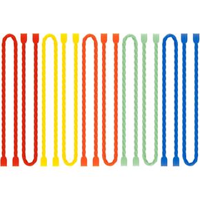 10 PCS 6-Inch Silicone Cable Ties - Reusable Twist Ties Bendable Steel-Core Rubber Cable Ties for Bundling and Holding, All Purpose Cord Tie for Indoor and Outdoor (5 Colors) in Kuwait