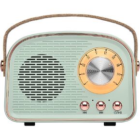 Retro Bluetooth Speaker,Wireless Vintage Speaker,Outdoors Wireless Portable Bluetooth Speaker Supports TWS Pairing/U-Disk/TF Card/AUX for Home,Travel,Outdoor (Cyan)