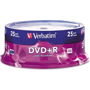 Verbatim DVD+R Recordable Disc - DVD+R Discs, 4.7GB, 16x, Spindle, Silver, 25/Pack in Saudi Arabia
