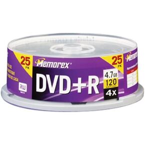 Memorex 4.7GB 4X DVD+R Media (25-Pack Spindle) in Saudi Arabia