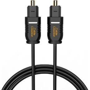 CableCreation كابل الصوت الرقمي البصري 15FT 2-Pack، سلك S/PDIF بصري رفيع مطلي بالذهب من الألياف الضوئية للمسرح المنزلي، شريط الصوت، التلفزيون، PS4، Xbox، مشغل DVD/CD، وحدة تحكم الألعاب والمزيد، أسود in Kuwait