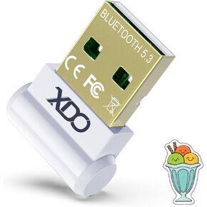 محول USB بلوتوث 5.3 للكمبيوتر المكتبي، التوصيل والتشغيل الحقيقي Mini EDR Bluetooth Dongle جهاز استقبال وجهاز إرسال للكمبيوتر المحمول Windows 11/10/8.1 (أبيض-025) in Kuwait