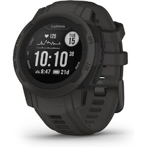Garmin Instinct 2S، ساعة خارجية صغيرة الحجم بنظام تحديد المواقع العالمي (GPS)، دعم الشبكات المتعددة لسواتل الملاحة، توجيه التتبع، جرافيت in Kuwait