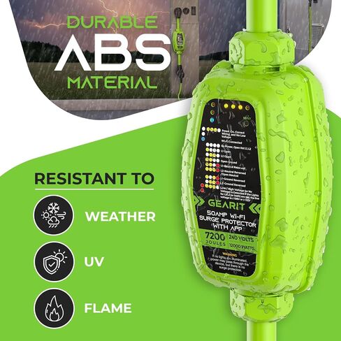 GearIT RV Surge Protector 50 Amp (Wi-Fi with in-APP) Real Time Monitor - Plug, Inlets, Receptacles - Protects Against Voltage Surges, Reverse Polarity, and Open Ground - Monitor Voltage, Amps, Watts in Saudi Arabia