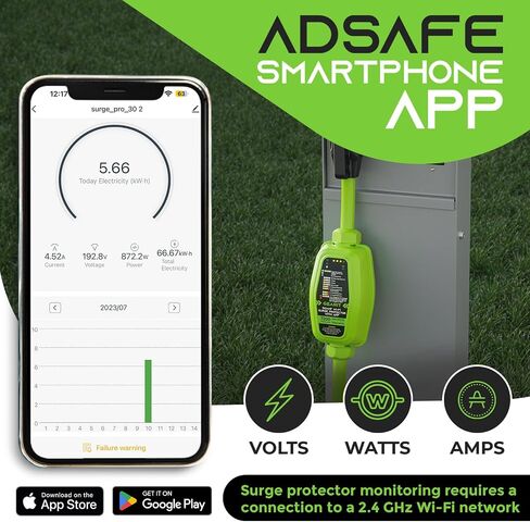 GearIT RV Surge Protector 50 Amp (Wi-Fi with in-APP) Real Time Monitor - Plug, Inlets, Receptacles - Protects Against Voltage Surges, Reverse Polarity, and Open Ground - Monitor Voltage, Amps, Watts in Saudi Arabia