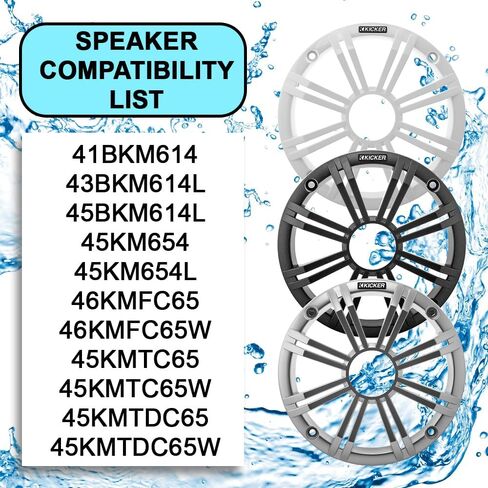 Kicker 45BKMG6W 6-1/2" Marine Speaker Grille (White) Compatible ONLY! with Kicker 6-1/2" KM, KMFC, KMTC and KMTDC Series Marine Speakers - Price per Single Unit, 1 Grille in Saudi Arabia