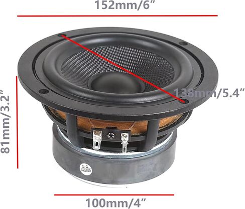RANIT 6 بوصة Dia Max 100 واط مكبرات صوت محورية منخفضة إلى متوسطة التردد DIY مكبر صوت للسيارة مع مقاومة 4 أوم 90 ديسيبل in Kuwait