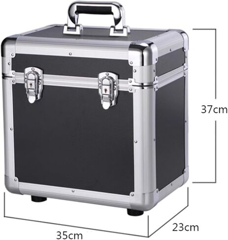 صندوق تخزين أقراص DVD حامل أقراص DVD من الفينيل لسجلات 10 و12 بوصة، مجموعة سجلات الفينيل ومنظم مع قفل، مكعب تخزين سجل قوي مع منظم تخزين الوسائط بإطار من سبائك الألومنيوم in Kuwait