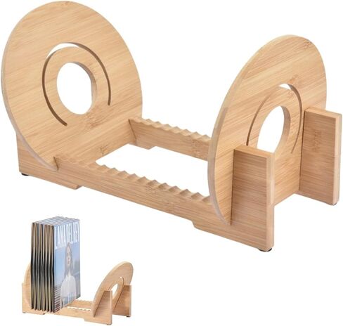 حامل أقراص DVD CD حامل سجل الفينيل، حامل تخزين سجل الفينيل حامل عرض سجل ألبوم الطاولة، حامل LP حديث، يحمل ما يصل إلى 50 ألبومًا أو قرصًا مضغوطًا منظم تخزين الوسائط in Kuwait