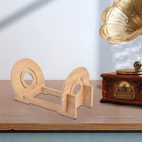 حامل أقراص DVD CD حامل سجل الفينيل، حامل تخزين سجل الفينيل حامل عرض سجل ألبوم الطاولة، حامل LP حديث، يحمل ما يصل إلى 50 ألبومًا أو قرصًا مضغوطًا منظم تخزين الوسائط in Kuwait