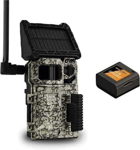 SPYPOINT Link-Micro-S-LTE-V Trail Camera Cellular Solar Panel 10MP Photos Night Vision 4 LED Infrared Flash 80'Detection Flash Range 0.4second Trigger Speed Game Cell Cameras for Hunting-For USA only in Saudi Arabia