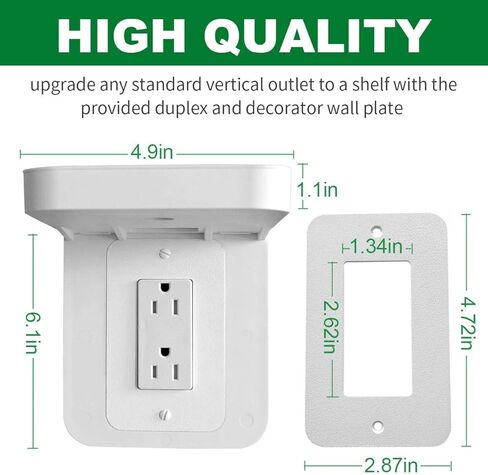 Outlet Shelf Holder, Bathroom Decor with Built-in Cable Management,A Space Saving Solution for Homepod Mini,Google Home/Echo/Smart Speakers/Electric Toothbrush/Cell Phone (Standard) in Kuwait