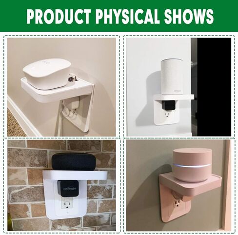 Outlet Shelf Holder, Bathroom Decor with Built-in Cable Management,A Space Saving Solution for Homepod Mini,Google Home/Echo/Smart Speakers/Electric Toothbrush/Cell Phone (Standard) in Kuwait