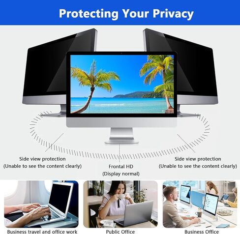 AIZYR Privacy Screen Filter 35 Inch Computer Screen Protector Eye Protection and Anti Glare for 21:9 Widescreen Display 1 Piece, Anti-Peeping Shield, 82x34.5cm in Kuwait