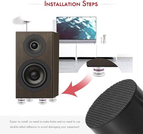 4 قطع من Tertullus مكبر صوت من الألومنيوم + أقدام عزل مكبر الصوت ووسادة علوية وأقدام عزل القرص الدوار لمكبر الصوت ومشغل القرص الدوار ومضخم الصوت باللون الفضي in Kuwait