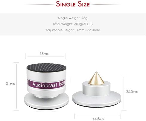 4 قطع من Tertullus مكبر صوت من الألومنيوم + أقدام عزل مكبر الصوت ووسادة علوية وأقدام عزل القرص الدوار لمكبر الصوت ومشغل القرص الدوار ومضخم الصوت باللون الفضي in Kuwait