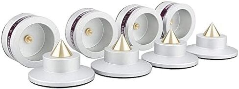 4 قطع من Tertullus مكبر صوت من الألومنيوم + أقدام عزل مكبر الصوت ووسادة علوية وأقدام عزل القرص الدوار لمكبر الصوت ومشغل القرص الدوار ومضخم الصوت باللون الفضي in Kuwait