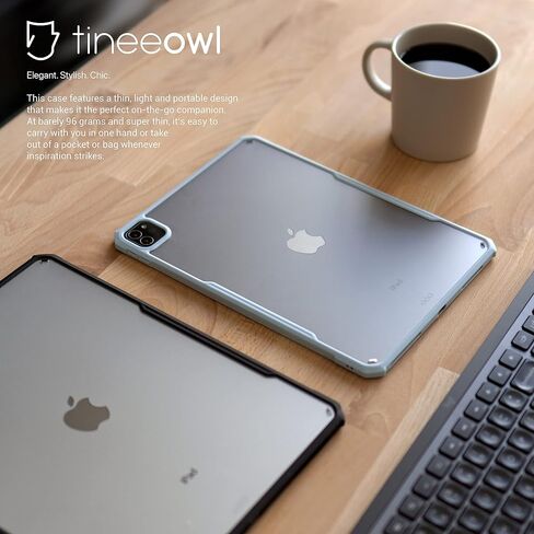حافظة TineeOwl iPad Pro مقاس 11 بوصة 2022 و2021 و2020 و2018 (الجيل الرابع والثالث والثاني والأول) رفيعة للغاية وغير لامعة، تدعم الشحن اللاسلكي لقلم Apple، وتمتص الصدمات (أسود/ظهر غير لامع) in Kuwait