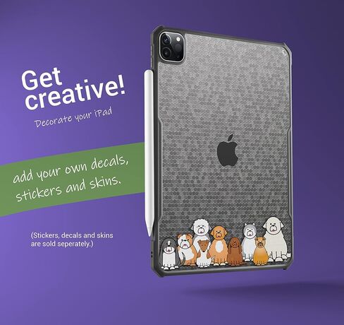 حافظة TineeOwl iPad Pro مقاس 11 بوصة 2022 و2021 و2020 و2018 (الجيل الرابع والثالث والثاني والأول) رفيعة للغاية وغير لامعة، تدعم الشحن اللاسلكي لقلم Apple، وتمتص الصدمات (أسود/ظهر غير لامع) in Kuwait
