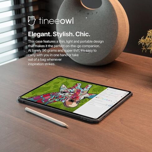 حافظة TineeOwl iPad Pro مقاس 11 بوصة 2022 و2021 و2020 و2018 (الجيل الرابع والثالث والثاني والأول) رفيعة للغاية وغير لامعة، تدعم الشحن اللاسلكي لقلم Apple، وتمتص الصدمات (أسود/ظهر غير لامع) in Kuwait