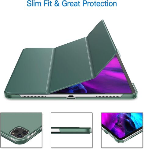 حافظة JETech لجهاز iPad Pro مقاس 12.9 بوصة (موديل 2020/2018، الجيل الرابع/الثالث)، متوافقة مع القلم الرصاص، غطاء تنبيه/غفو تلقائي (أرجواني فاتح) in Kuwait
