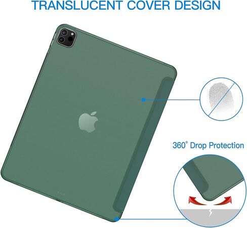 حافظة JETech لجهاز iPad Pro مقاس 12.9 بوصة (موديل 2020/2018، الجيل الرابع/الثالث)، متوافقة مع القلم الرصاص، غطاء تنبيه/غفو تلقائي (أرجواني فاتح) in Kuwait