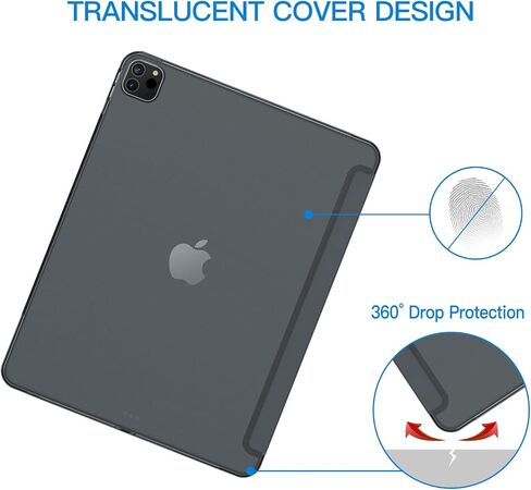 حافظة JETech لجهاز iPad Pro مقاس 12.9 بوصة (موديل 2020/2018، الجيل الرابع/الثالث)، متوافقة مع القلم الرصاص، غطاء تنبيه/غفو تلقائي (أرجواني فاتح) in Kuwait