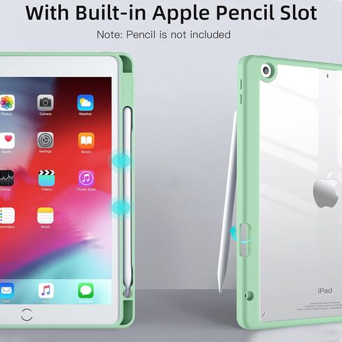حافظة Wenlaty متوافقة مع حافظة iPad 9th/8th/7th Generation (2021/2020/2019)، حماية كاملة للجسم مع حامل أقلام، حافظة شفافة مصممة لجهاز iPad 10.2 بوصة، غطاء للنوم/الاستيقاظ التلقائي، ضوء النجوم in Kuwait
