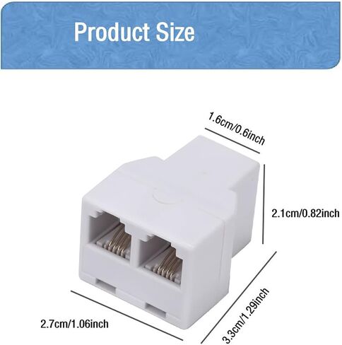 LanSenSu Phone Line Splitter,Telephone Splitter,with RJ11 6P4C Plugs,Suitable for Telephone,Fax Machine,White 1-Pack in Saudi Arabia