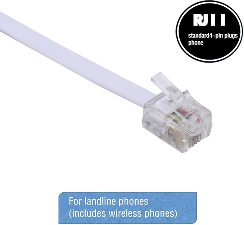 LanSenSu Phone Line Splitter,Telephone Splitter,with RJ11 6P4C Plugs,Suitable for Telephone,Fax Machine,White 1-Pack in Saudi Arabia