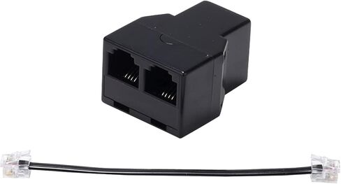 LanSenSu Phone Line Splitter,Telephone Splitter,with RJ11 6P4C Plugs,Suitable for Telephone,Fax Machine,White 1-Pack in Kuwait