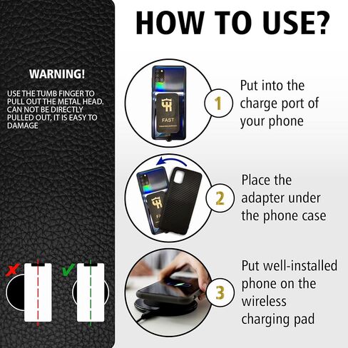 2000 Mah Wireless Charging Adapter Type C for Samsung A73 A72 A71 A70 A53 A52 A51 A50 - Google Pixel - Qi Wireless Charging Receiver - USB C Wireless Charging Adapter - Qi Wireless Charger Adapter in Kuwait