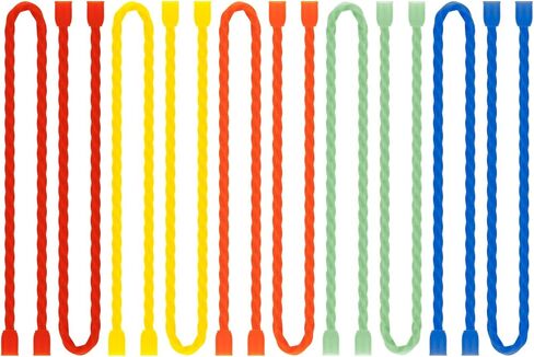 10 PCS 6-Inch Silicone Cable Ties - Reusable Twist Ties Bendable Steel-Core Rubber Cable Ties for Bundling and Holding, All Purpose Cord Tie for Indoor and Outdoor (5 Colors) in Kuwait