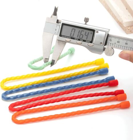 10 PCS 6-Inch Silicone Cable Ties - Reusable Twist Ties Bendable Steel-Core Rubber Cable Ties for Bundling and Holding, All Purpose Cord Tie for Indoor and Outdoor (5 Colors) in Kuwait