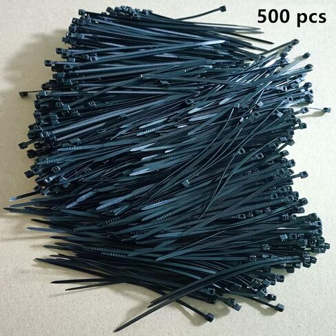 Zip Ties 500 pcs 4 inch Cable Zip Ties, Premium Plastic Wire Ties with 40 LBS Tensile Strength, UV Resistant Cable Ties, Self-Locking Black Nylon Tie Straps in Kuwait