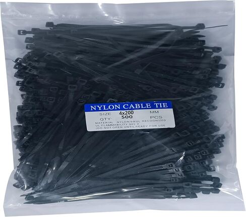 Zip Ties 500 pcs 4 inch Cable Zip Ties, Premium Plastic Wire Ties with 40 LBS Tensile Strength, UV Resistant Cable Ties, Self-Locking Black Nylon Tie Straps in Kuwait