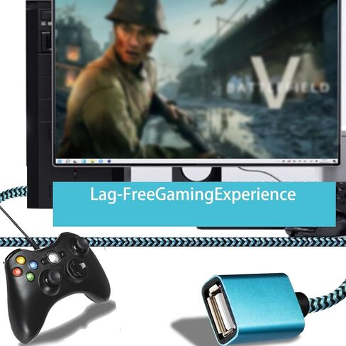 كابل تمديد USB، [3 عبوات/6 أقدام] سلك كابل تمديد USB 2.0 ذكر إلى أنثى، موسع USB لنقل البيانات العالي متوافق مع كاميرا الويب، لوحة مفاتيح USB، محرك فلاش، القرص الصلب، الطابعة in Kuwait