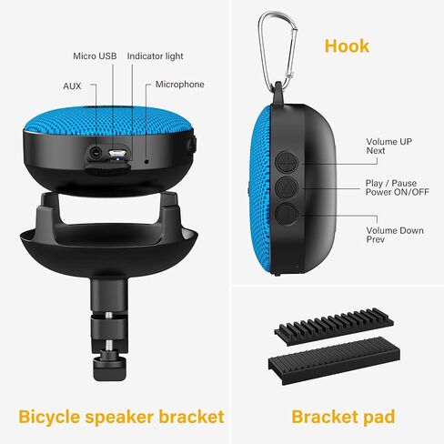 Onforu Portable Bluetooth Speaker for Bike, IP65 Waterproof Mini Outdoor Shower Travel Speakers, Bike Accessories Wireless Bicycle Speaker with Loud Sound for Riding, Ideal Gift in Kuwait
