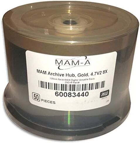 4.7 GB MAM-A (Mitsui) GOLD 8X DVD+R's (Archival-grade) 50-pak in Cakebox in Saudi Arabia