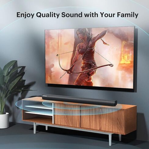 طومسون مكبرات صوت للتلفزيون، مكبرات صوت للمسرح المنزلي مقاس 35 بوصة مع مكبر صوت انعكاسي، بلوتوث 5.0، صوت DSP وقابل للتعديل على الحائط، HDMI/ARC/AUX/Opti/Coax/USB in Kuwait