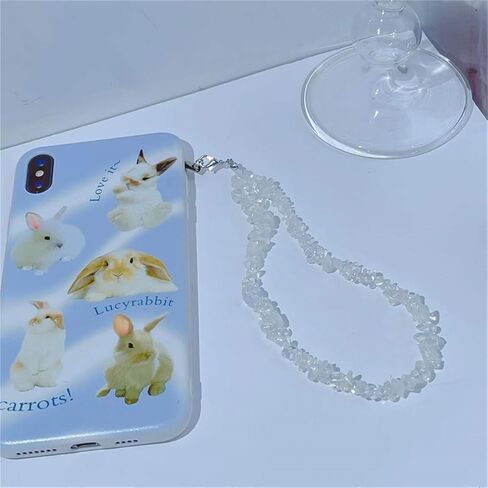 Natural Crystal Gemstone Phone Charm Cell Phone Lanyard Wrist Strap Phone Accessories for Women Girls in Saudi Arabia