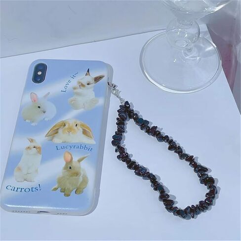 Natural Crystal Gemstone Phone Charm Cell Phone Lanyard Wrist Strap Phone Accessories for Women Girls in Saudi Arabia